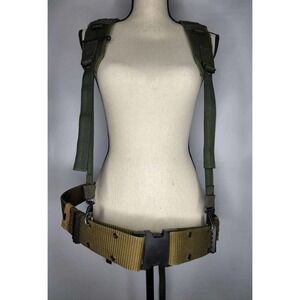 Military LC-2 Nylon Web Belt Suspenders backpack First Aid Pouch Size Large